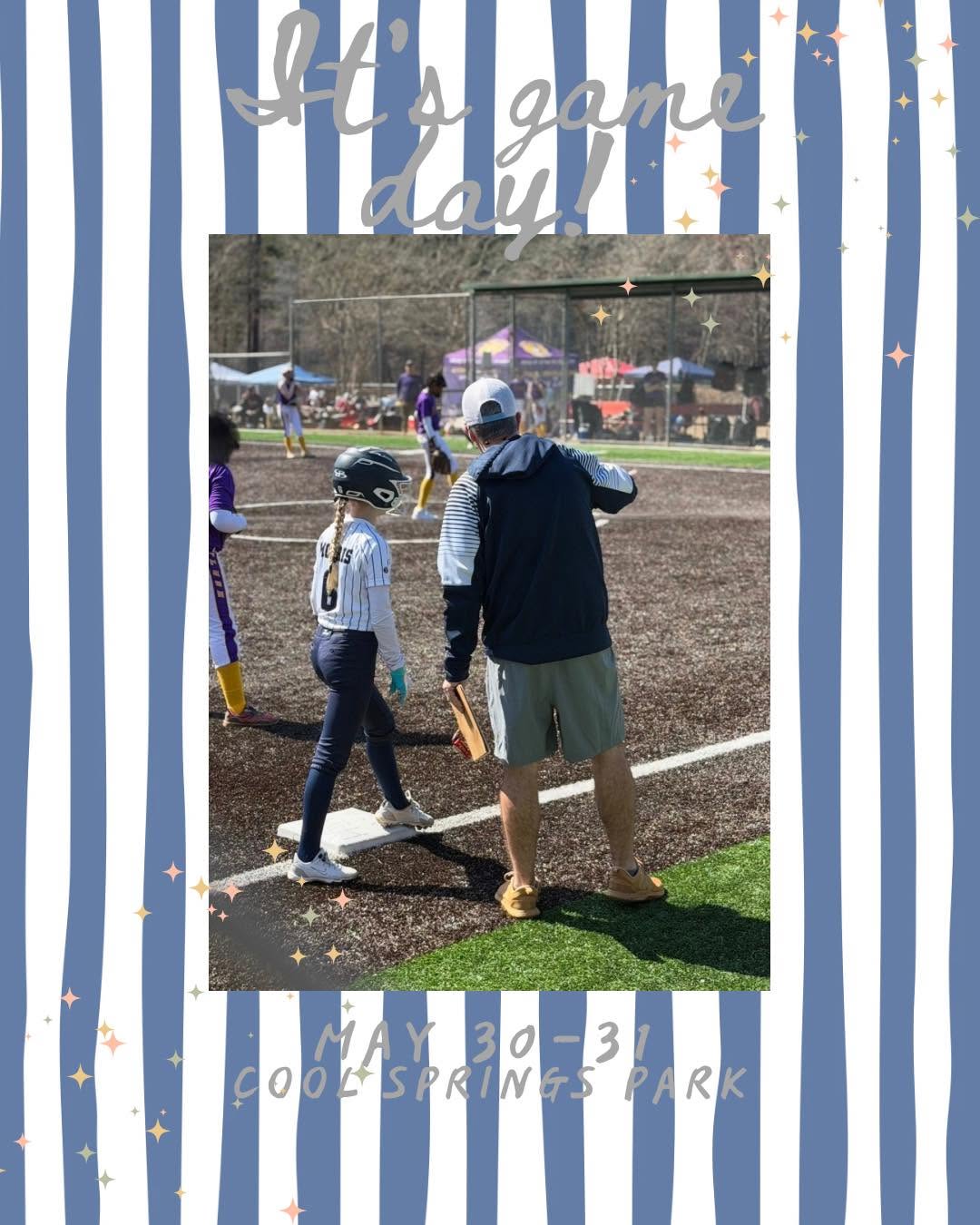 Coach and Kenzie on base